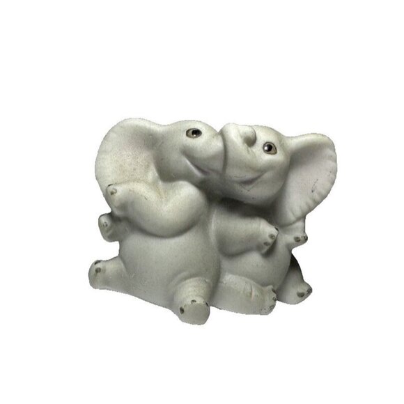 Vintage George Good Porcelain Elephants Mini Figurine 1.5" Taiwan - Picture 2 of 4